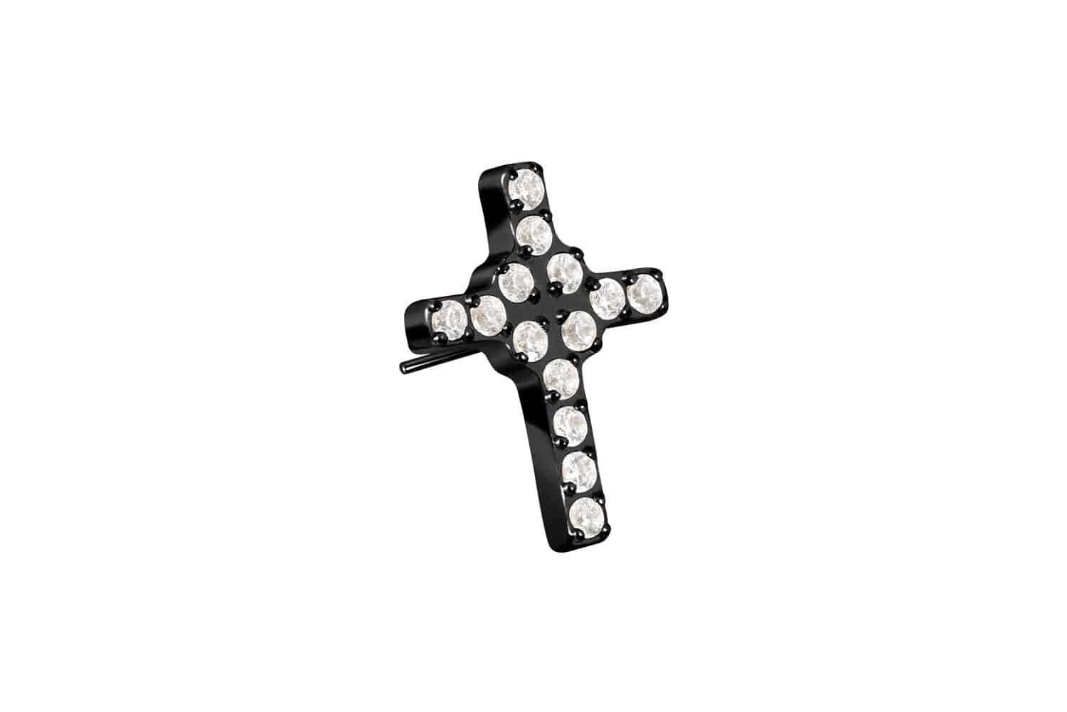 Titan Aufsatz mit Push Pin KRISTALLKREUZ von Piercingline